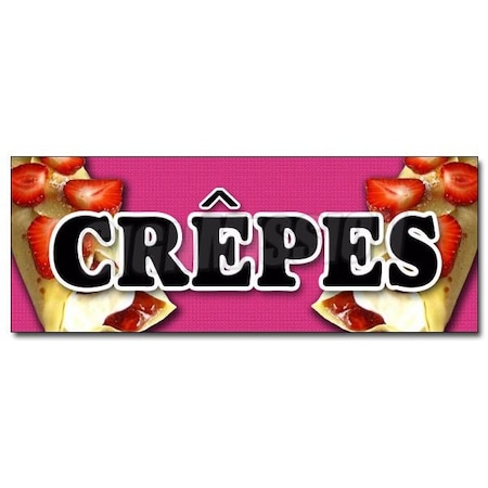 Signmission CREPES DECAL sticker crepe thin strawberry french pancake whipped cream, D-12 Crepes D-12 Crepes